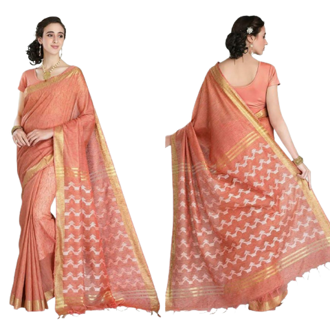 Soft silk cutwork saree linen world