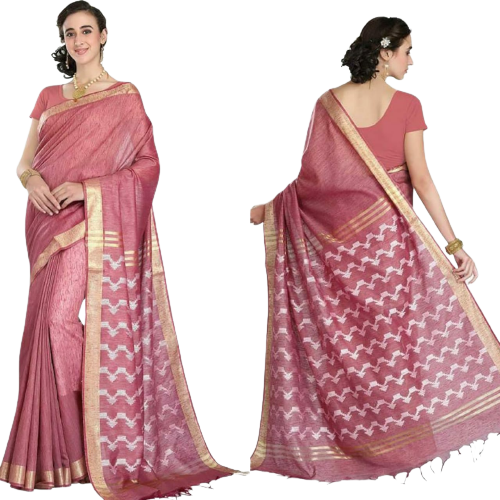 Soft silk cutwork saree linen world