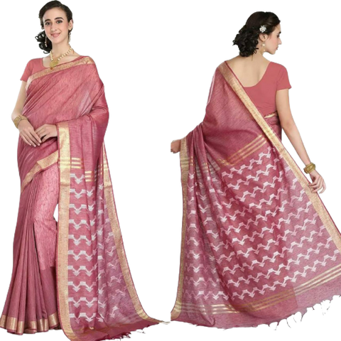 Soft silk cutwork saree linen world