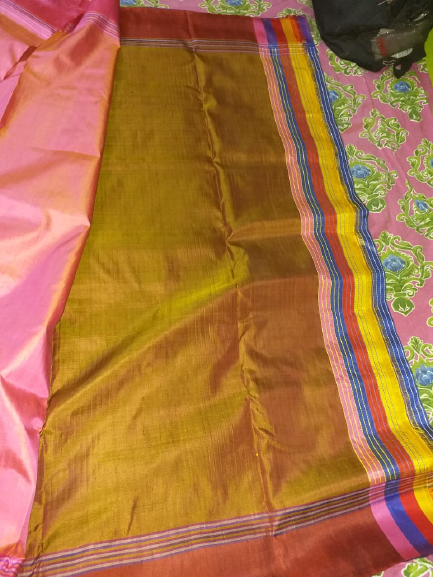 Tussar contrast saree Dipak