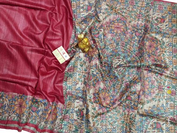 TUSSAR SILK PRINT SAREE
