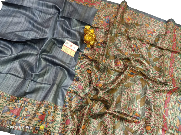 TUSSAR SILK PRINT SAREE