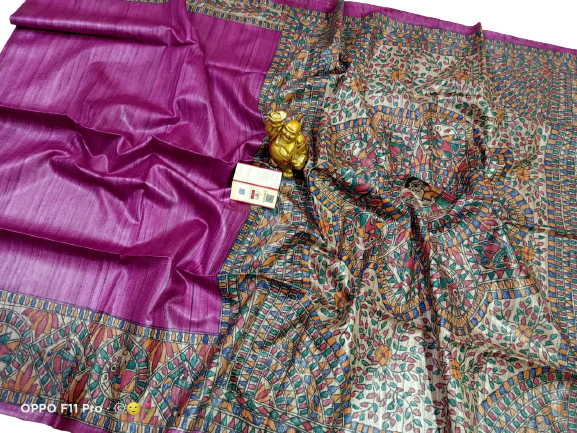 TUSSAR SILK PRINT SAREE