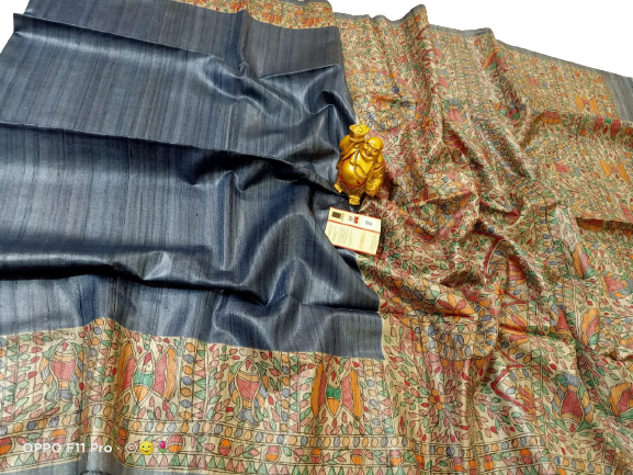 TUSSAR SILK PRINT SAREE