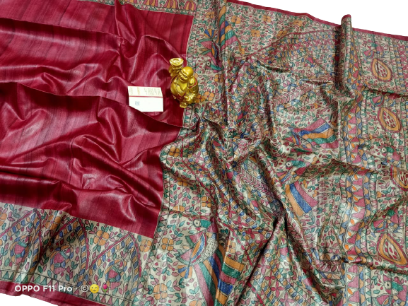 TUSSAR SILK PRINT SAREE