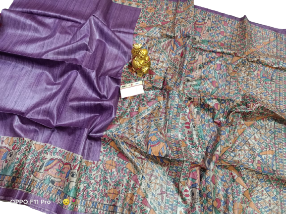 TUSSAR SILK PRINT SAREE