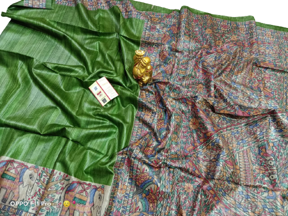 TUSSAR SILK PRINT SAREE