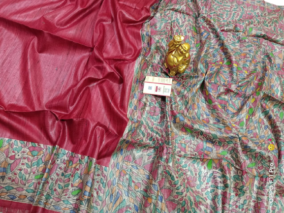 TUSSAR SILK PRINT SAREE