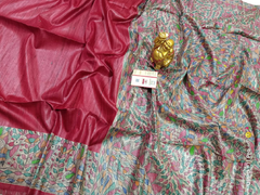 TUSSAR SILK PRINT SAREE