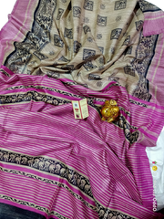 TUSSAR SILK PRINT SAREE