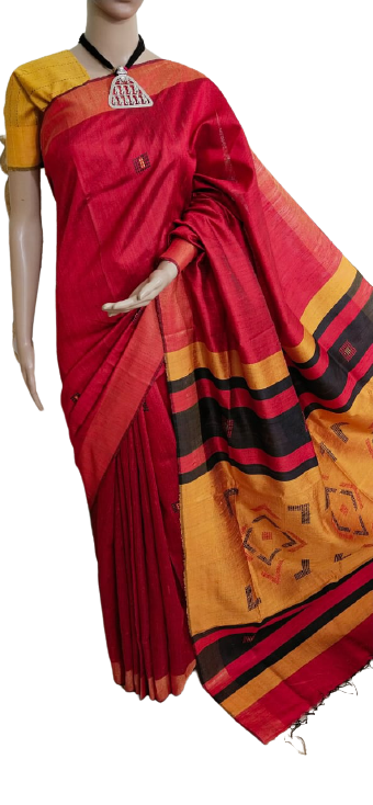 Tussar dupion silk saree SILKZONE
