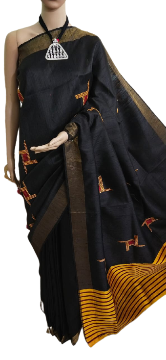 Tussar dupion silk saree SILKZONE