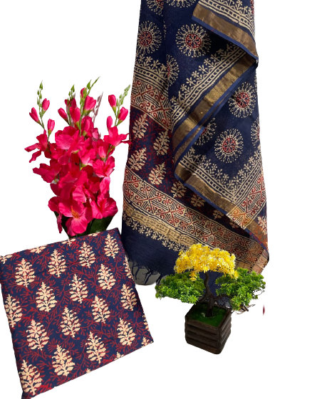 Cotton linen bagru print suit SILK ZONE