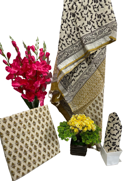 Cotton linen bagru print suit SILK ZONE
