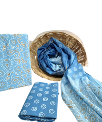 Cotton linen jagru print suit SILK ZONE