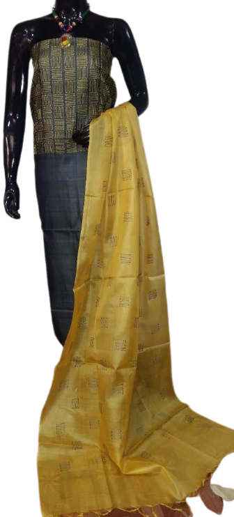 Tussar silk embroidery suit SILK ZONE