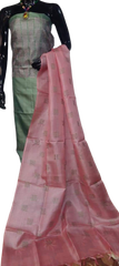 Tussar silk hand print suit SILK ZONE
