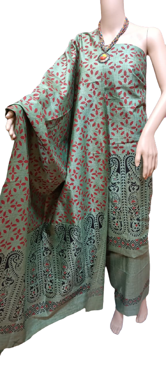 Cotton khadi madhubani suit SILK ZONE