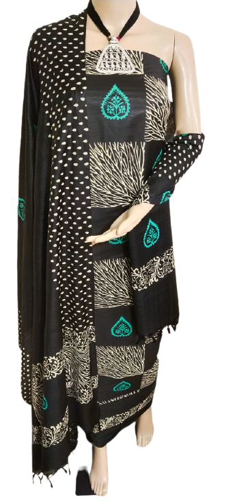 Soft silk hand block print suit PTS