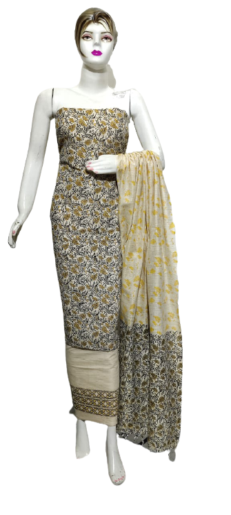 Cotton Khadi discharge print suit SILKZONE