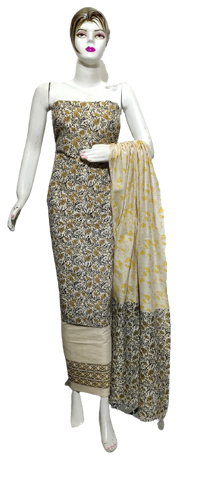 Cotton Khadi discharge print suit SILKZONE