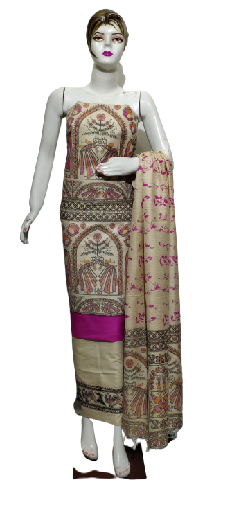 Cotton Khadi discharge print suit SILKZONE