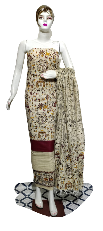 Cotton Khadi Discharge Print suit SILKZONE