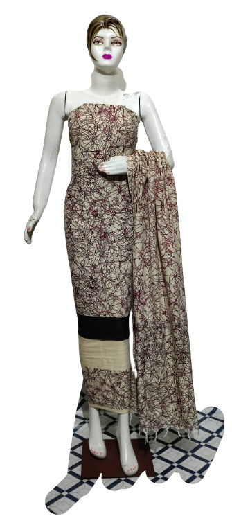 Cotton Khadi discharge print suit SILKZONE