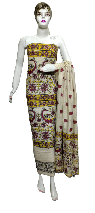 Cotton Khadi discharge print suit SILKZONE