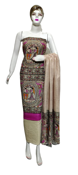 Cotton Khadi discharge print suit SILKZONE