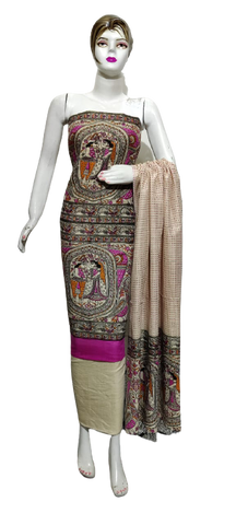 Cotton Khadi discharge print suit SILKZONE