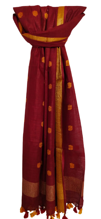 Cotton linen buta dupatta SILK ZONE
