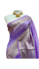 Organza linen banarasi jacquard saree SILK ZONE