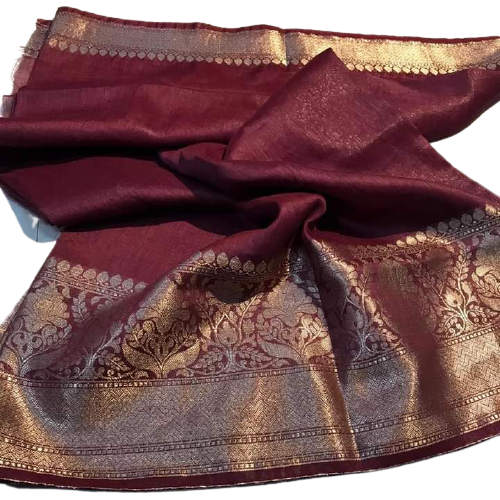 Organza linen banarasi jacquard saree SILK ZONE