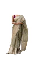 Organza linen banarasi jacquard saree SILK ZONE