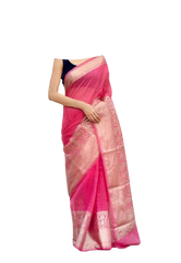 Organza linen banarasi jacquard saree SILK ZONE