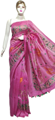 Organza linen embroidery saree SILK ZONE
