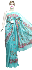 Organza linen embroidery saree SILK ZONE