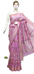 Organza linen embroidery saree SILK ZONE
