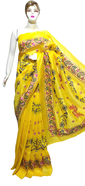Organza linen embroidery saree SILK ZONE
