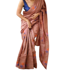 Tussar  embroidery silk saree SILK ZONE