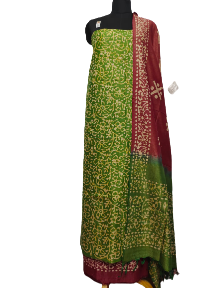 Cotton dupion batik print suit SILK ZONE