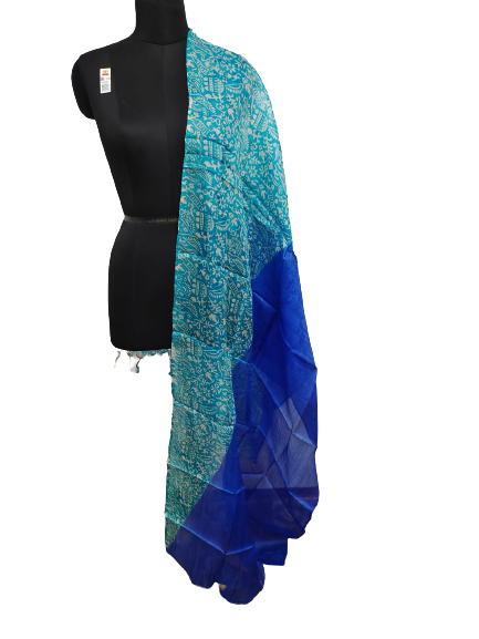 Tussar silk handblock print dupatta silk ZONE