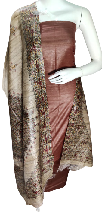 Pure tussar ghicha silk suit SILK ZONE