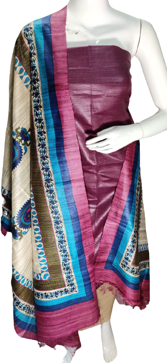 Pure tussar ghicha silk suit SILK ZONE