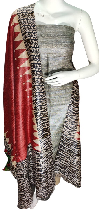 Pure tussar ghicha silk suit SILK ZONE