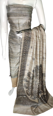 Pure tussar ghicha suit silk ZONE