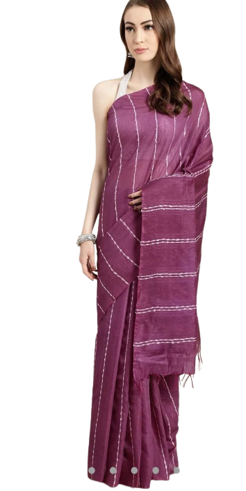 Semi tussar munga silk stripe saree SILK ZONE