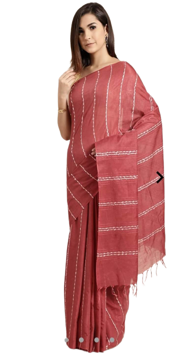 Semi tussar munga silk stripe saree SILK ZONE