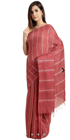 Semi tussar munga silk stripe saree SILK ZONE